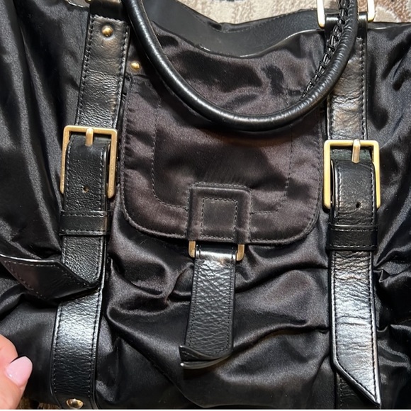 Botkier Black Nylon Shoulder Duffle Bag w/ Leather Detail - Picture 5 of 10